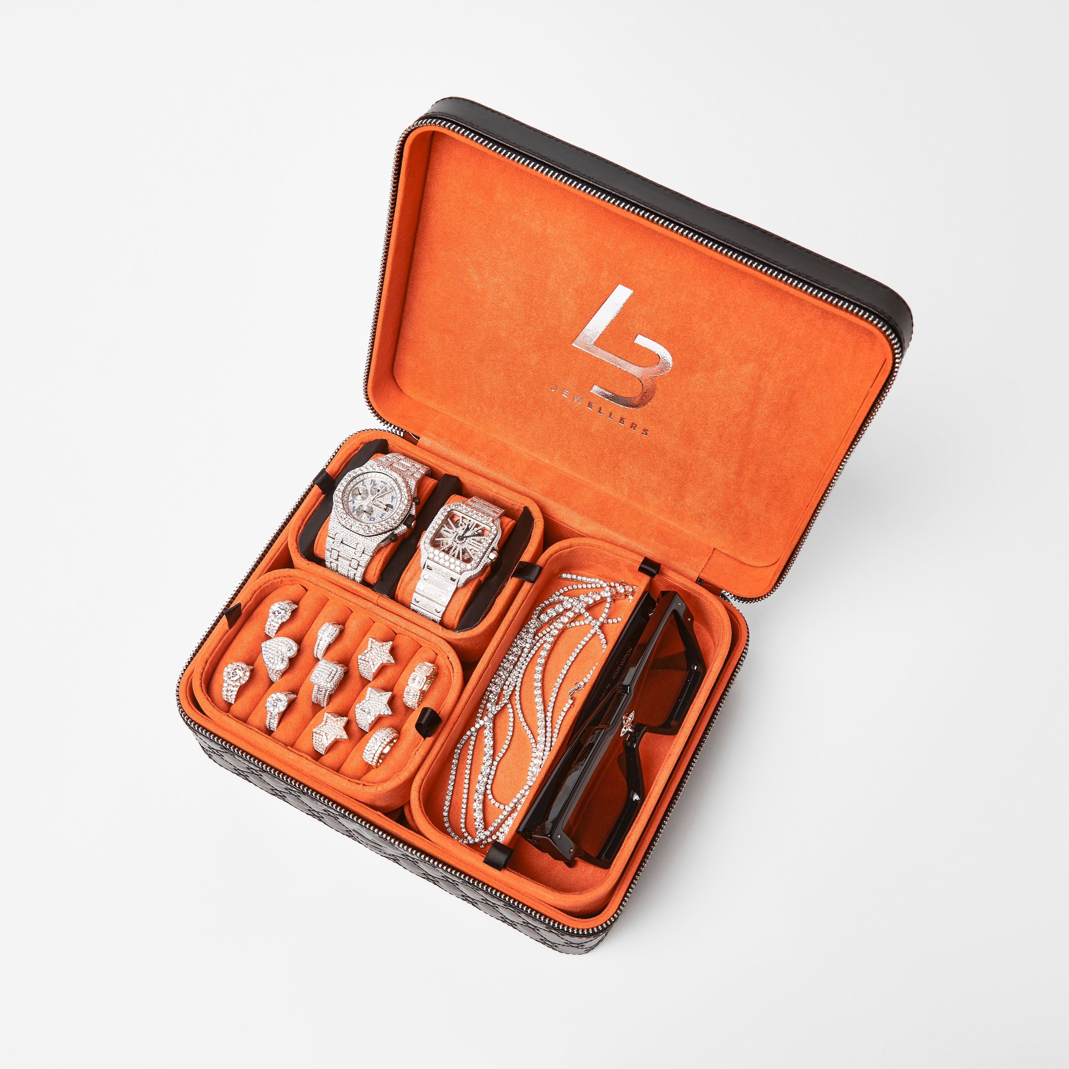 LB JEWELLERS LEATHER JEWELLERY TRAVEL CASE