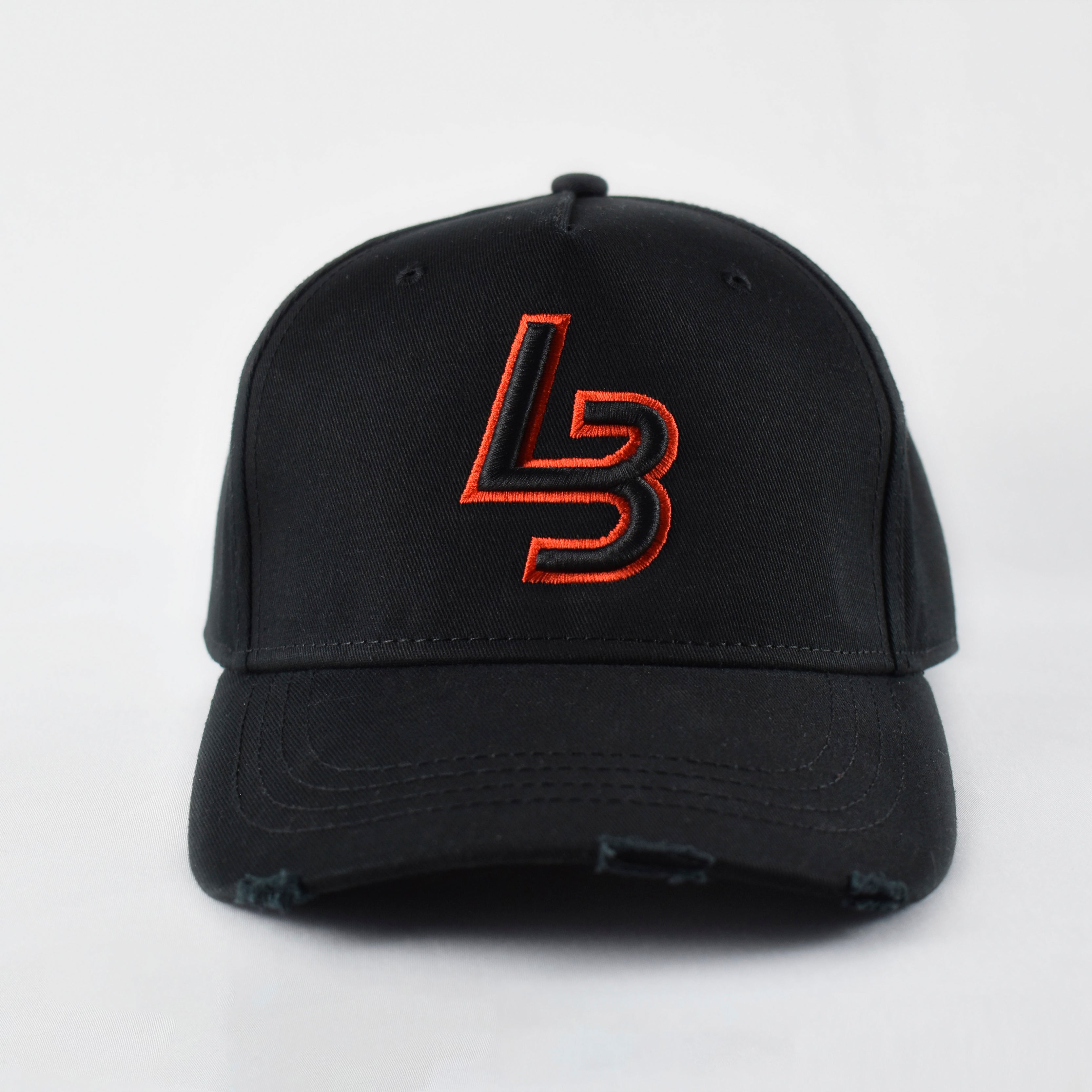 Black/Red Distressed Cap