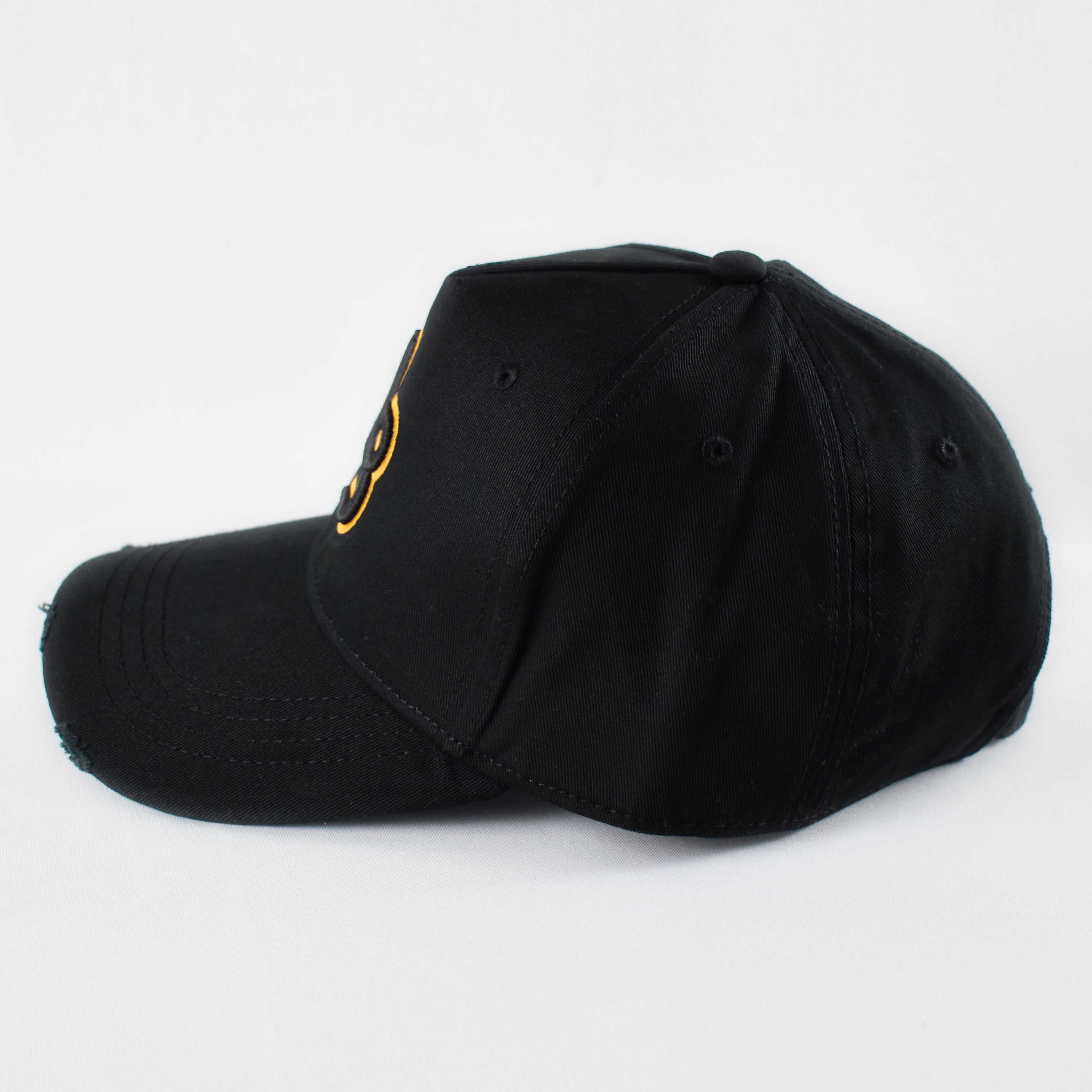 Black/Yellow Distressed Cap